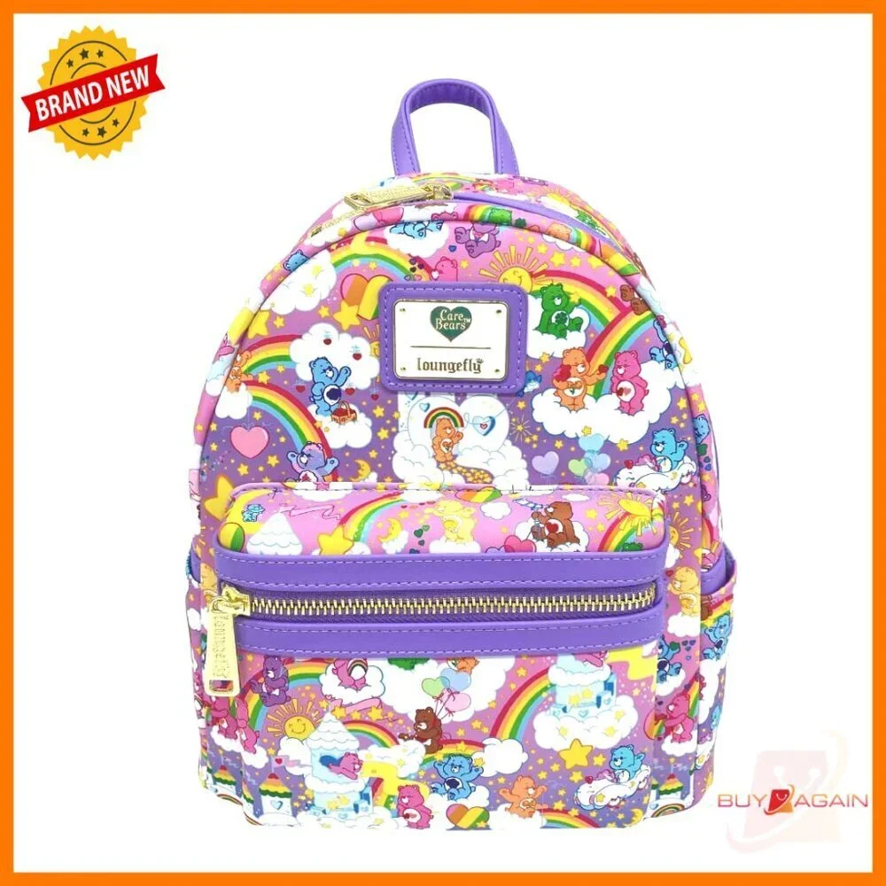 Care Bears Mini Shoulder Bag, Faux Leather, Adjustable Straps, Side Pockets